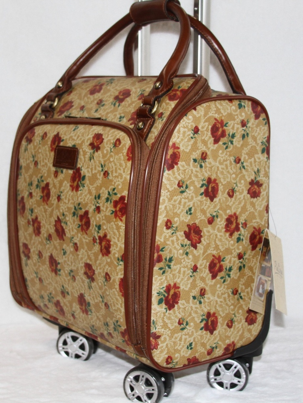 Patricia Nash Vitalia Underseater Trolley Luggage Suitcase Western Lace Rose NWT - Picture 5 of 7